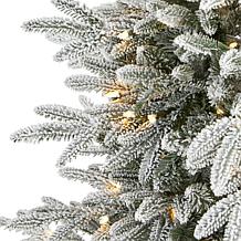 Nearly Natural 5.5 Ft. Artificial Flocked Spruce Lit Christmas Tree