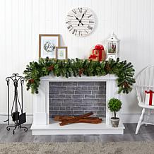 Nearly Natural 6' Christmas Garland with 50 Multicolored LED Lights