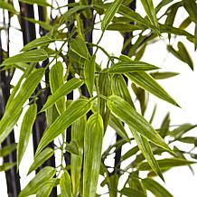 Nearly Natural 6 ft. UV Resistant 9-Stalk Black Bamboo Tree