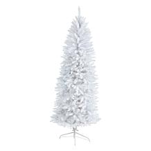 Nearly Natural 6’ Slim White  Christmas Tree with 250 Lights