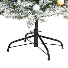 Nearly Natural 6.5 Ft. Flocked Christmas Tree with 75 Lights