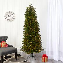 Nearly Natural 6.5' Slim Spruce Artificial Christmas Tree w 450 Lights