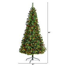 Nearly Natural 7’ Flat Back Mountain Pine  Christmas Tree