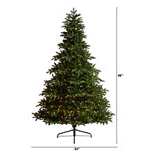 Nearly Natural 8’ Artificial Spruce Christmas Tree w/ 700 White Lights