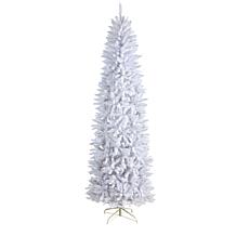 Nearly Natural 8’ Slim White  Christmas Tree with 400 Lights