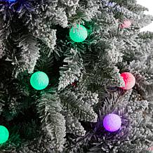 Nearly Natural 8.5' Flocked Mountain Fir Tree with 120 Lights