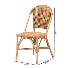 Neola Tropical Rattan Dining Chair 18"W x 20.75"D x 34.25"H