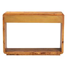Netra Console Table with Natural Burl Wood and Storage