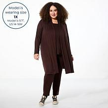 Nina Leonard 3-piece Shawl Cardigan Tank and Pant Set