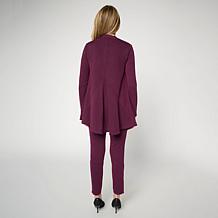 Nina Leonard 3-piece Textured Knit Cardigan, Tank & Pant Set