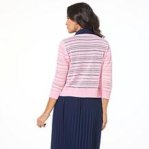 Nina Leonard 3/4-Sleeve Solid Sheer Bolero