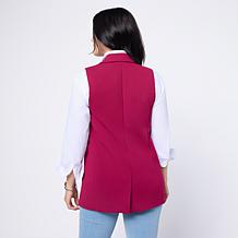 Nina Leonard Collared Vest with Pockets