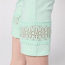 Nina Leonard Cropped Pant with Inset Lace