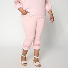 Nina Leonard Cropped Pant with Inset Lace