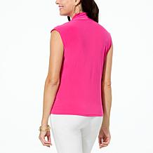 Nina Leonard Drape Neck Top
