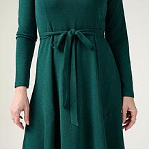 Nina Leonard Lurex Sylvia Sash Dress