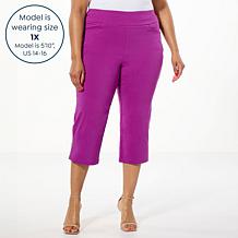 Nina Leonard Millennium Crystal-Trimmed Crop Pant