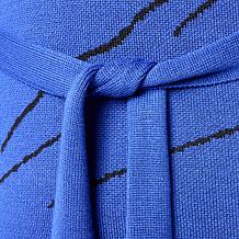 Nina Leonard Mixed Jacquard Knit Mock-Neck Sweater Dress