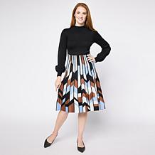 Nina Leonard Printed V-Neck Smocked Waist Maxi Dress | HSN