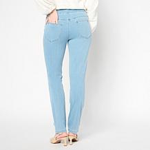 Nina Leonard Narrow Leg Elastic Waist Stretch Knit Denim Pant