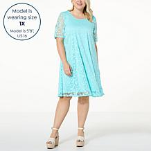 Nina Leonard Novelty Burnout Dress