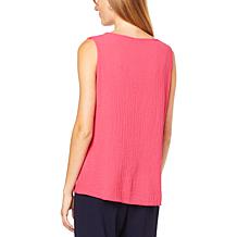 Nina Leonard Pebbled Tulip Hem Tank