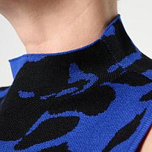 Nina Leonard Printed Mock Neck Sweater Tank