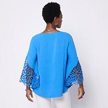Nina Leonard Round Neck Dolman Sleeve Top