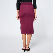 Nina Leonard Sequin Sweater Knit Skirt