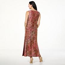 Nina Leonard Sleeveless Burnout Tie Dye Maxi Dress