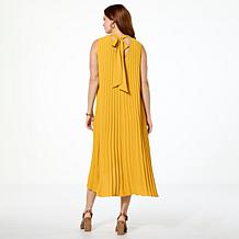Nina Leonard Textured Wave Hi-Low Midi Dress