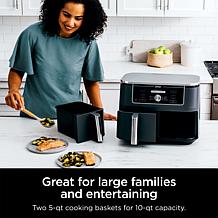 Ninja Foodi 10-Quart Dual Zone Air Fryer with Mitts and Kebabs