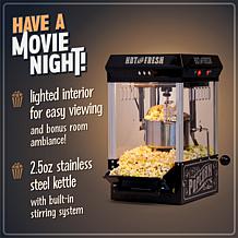 Nostalgia KPM220BK Vintage 2.5-oz Tabletop Kettle Popcorn Maker, Black