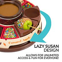 Nostalgia Lazy Susan Chocolate & Caramel Apple Party Fondue Set