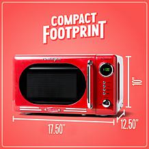 Nostalgia NRMO7RD6A 0.7 CuFt 700-Watt Countertop Microwave, Retro Red