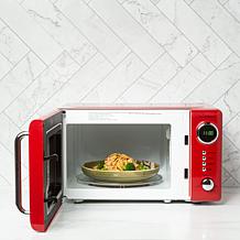 Nostalgia NRMO7RD6A 0.7 CuFt 700-Watt Countertop Microwave, Retro Red