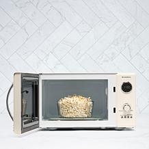 Nostalgia Retro 0.9 Cu. Ft. 800-Watt Countertop Microwave Oven - Ivory