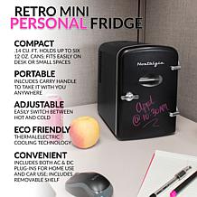 Nostalgia Retro 6-Can Cooling and Heating Refrigerator in Black