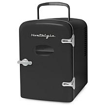 Nostalgia Retro 6-Can Cooling and Heating Refrigerator in Black