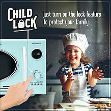 Nostalgia Retro 800-Watt Countertop Microwave Oven in Aqua
