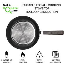 Not A Square Pan 3pc Cookware Set - 12" Frypan & 12" Fryer w/ Cover