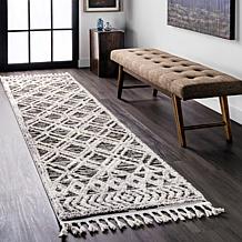 nuLOOM  2' 6" x 8' Ansley Moroccan Lattice Tassel Area Rug