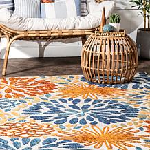 nuLOOM 4' x 6' Monique Floral Indoor/Outdoor Area Rug