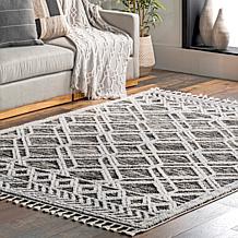 nuLOOM 5' 3" x 7' 7" Ansley Moroccan Lattice Tassel Area Rug 