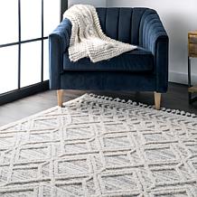 nuLOOM  6' 7" x 9' Ansley Moroccan Lattice Tassel Area Rug