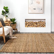nuLOOM Ashli Solid Farmhouse Jute 4' x 6' Area Rug 