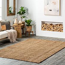 nuLOOM Ashli Solid Farmhouse Jute 7' 6" x 9' 6" Area Rug