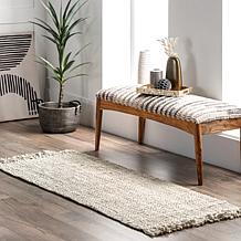 nuLOOM Daniela Farmhouse Chunky Jute Area Rug- - 2' 6" x 6' Off White