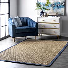 nuLOOM Elijah Farmhouse Seagrass Area Rug 3' x 5' Navy