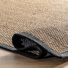 nuLOOM Elijah Farmhouse Seagrass Area Rug 4' x 6' Black
